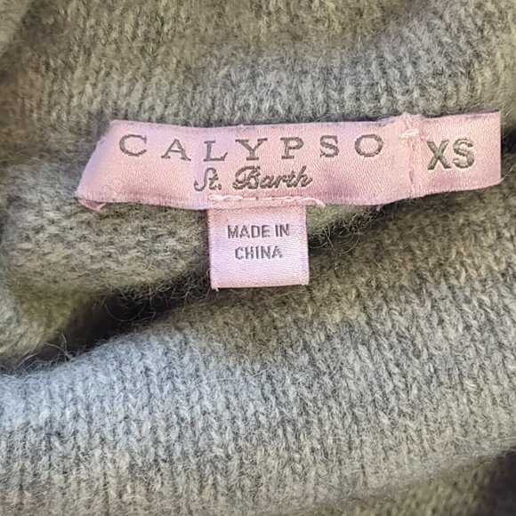 Calypso St Barth 100% Cashmere High Neck Sweater Pale-Gray Classic Luxury SizeXS - Picture 7 of 9